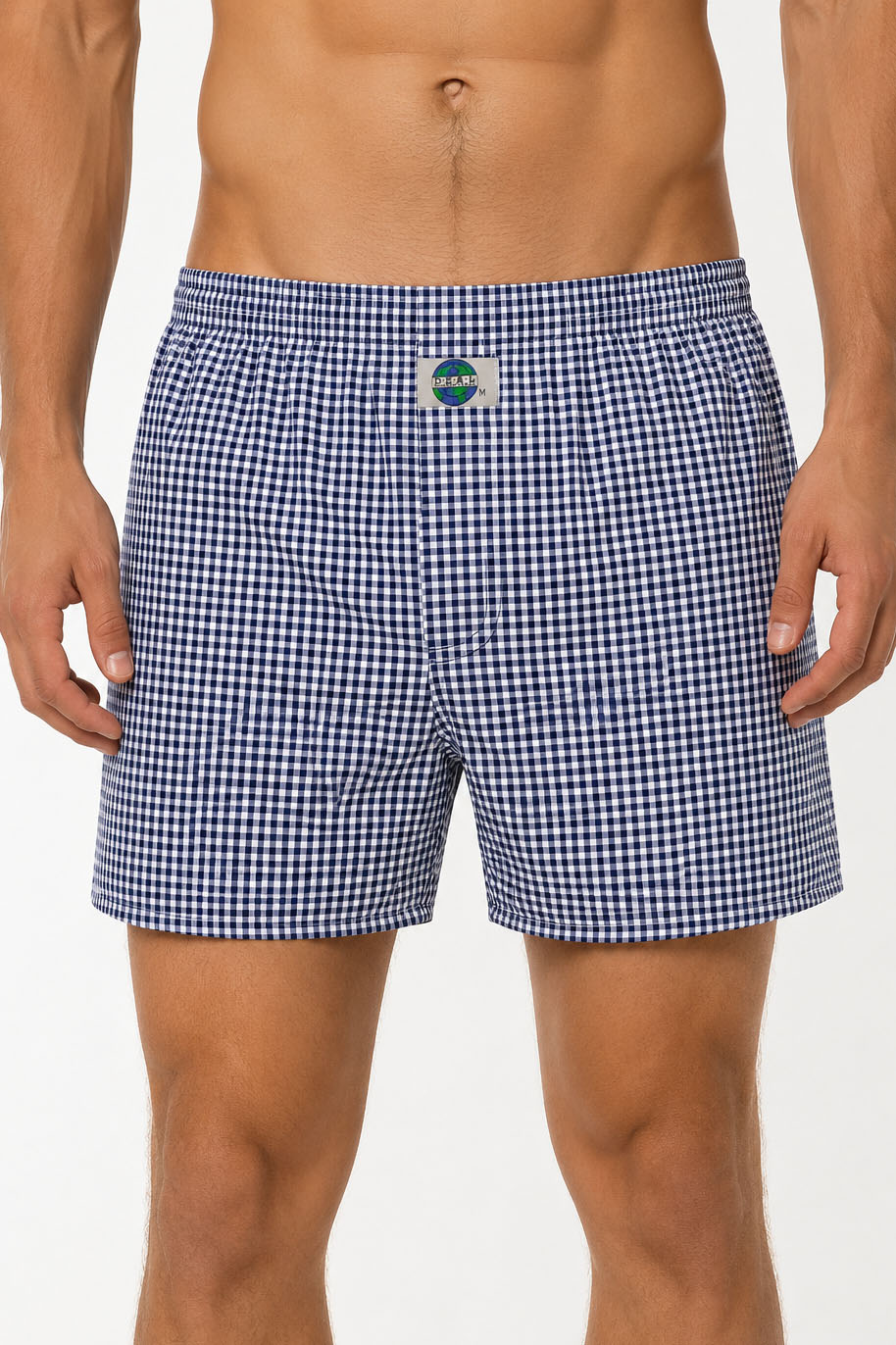 Deal boxer met blauw ruitje 192299| Dimenno.nl